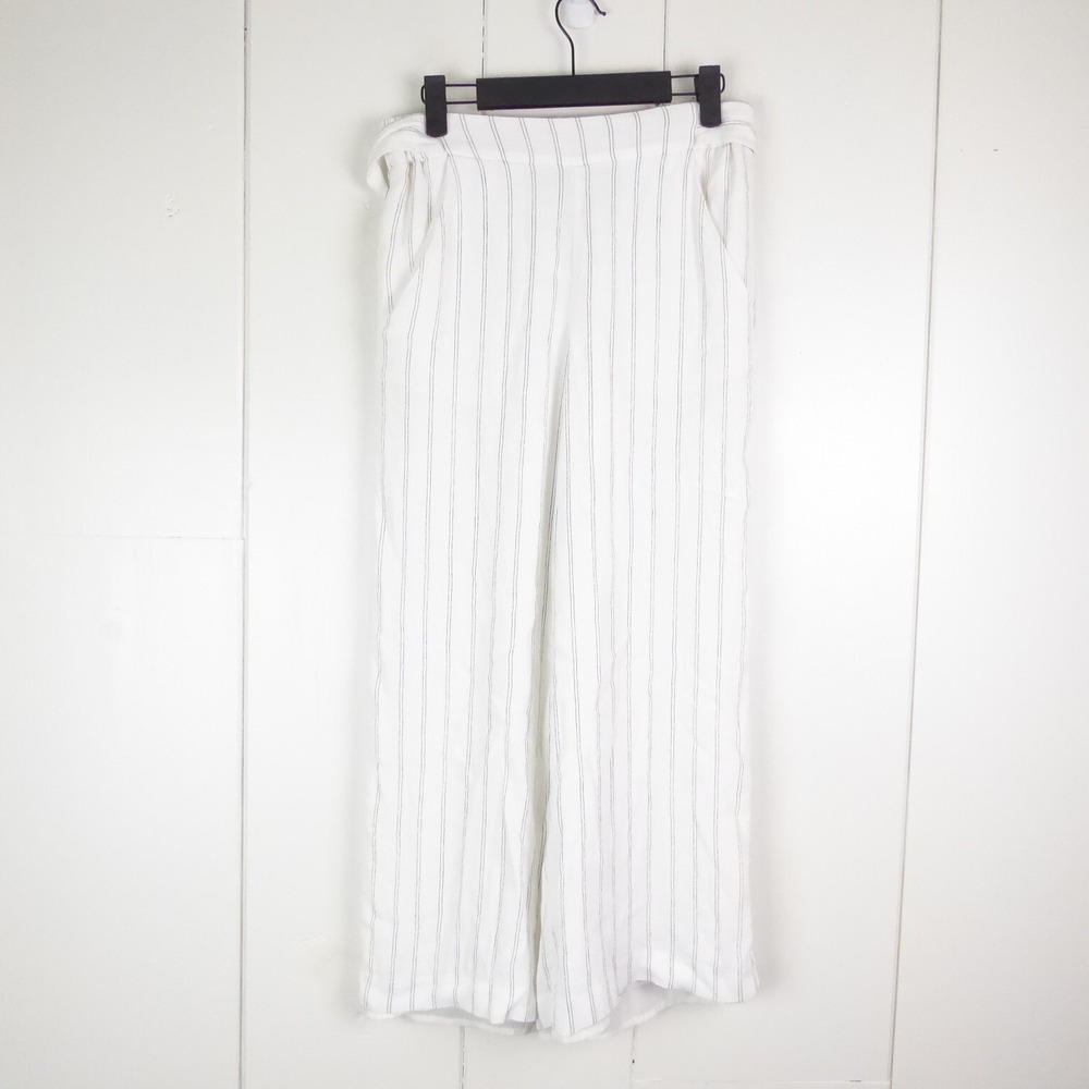 Aritzia Wilfred Pants Womens SZ S Wide Leg Baggy Pin Stripe Beachy Coastal